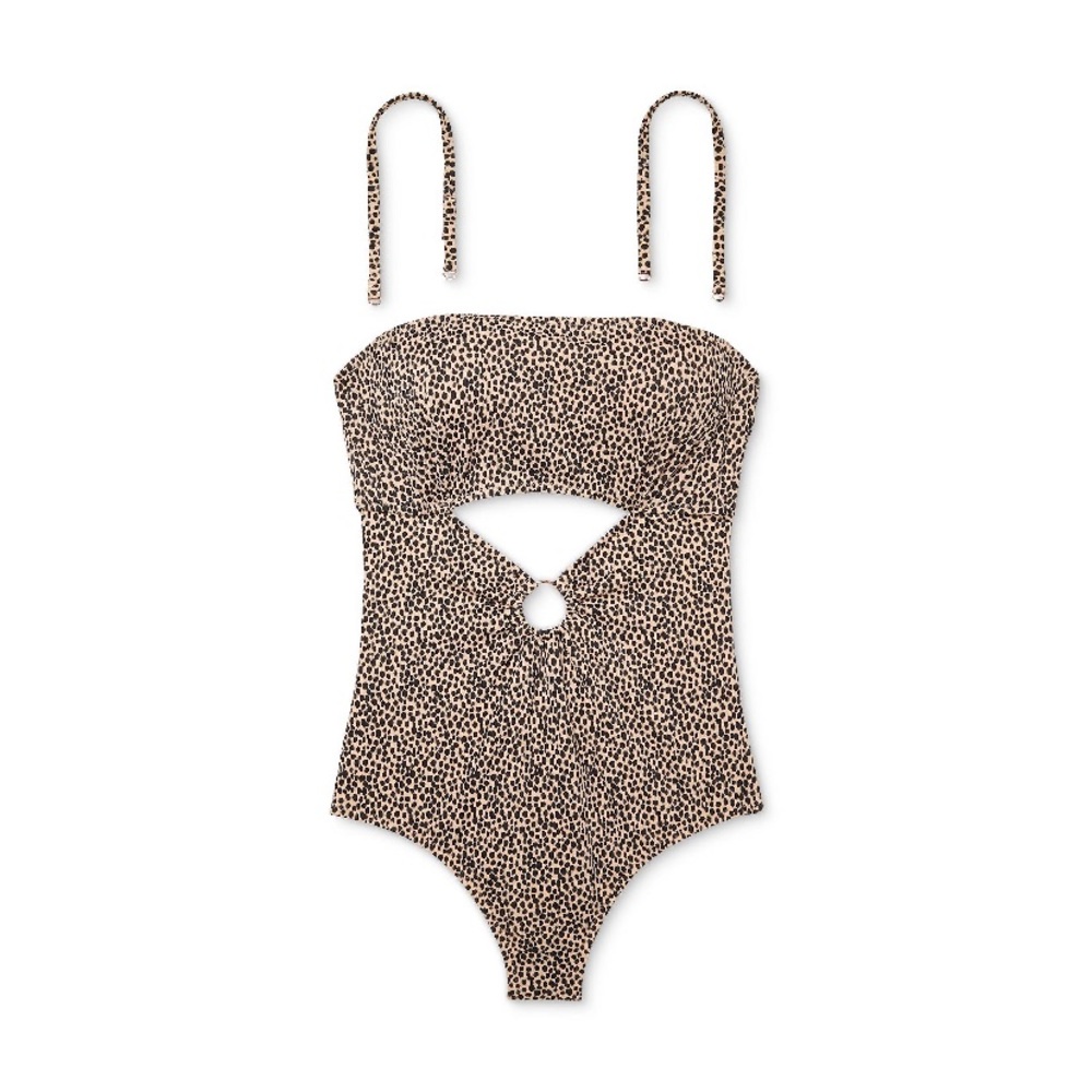 Animal Print Cut Out Ring Detail One Piece BQ8